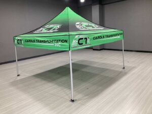 Carols Transportation green custom canopy tent