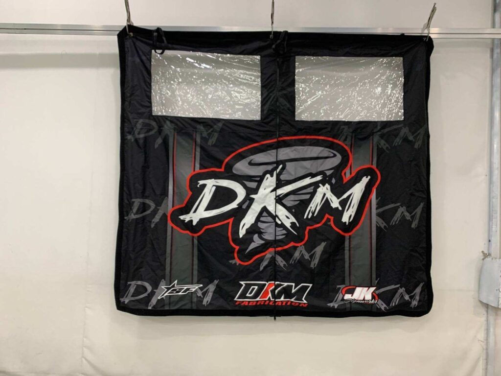 DKM Fabrication trailer curtain with clear windows